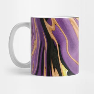 Purple Yellow Black Marble Pattern Mug